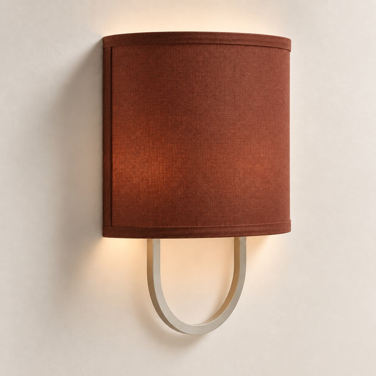 Nolvara wall light - Red shade with Polished Nickel finish
