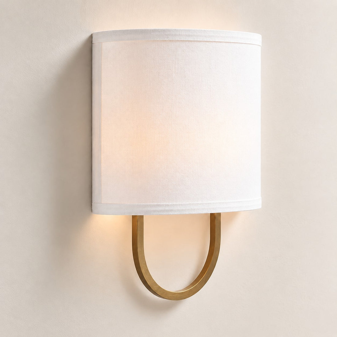 Nolvara wall light - White shade with Antique Brass finish