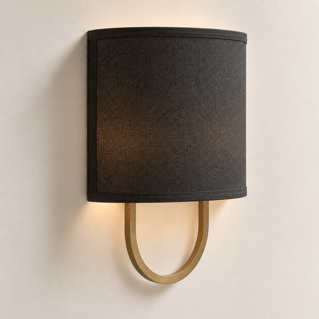 Nolvara wall light - Black shade with Antique Brass finish