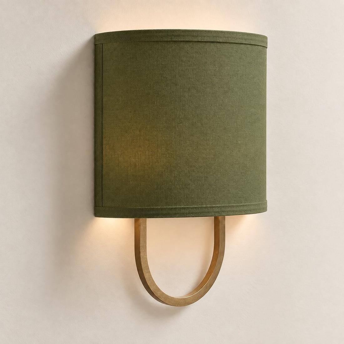 Nolvara wall light - Green shade with Antique Brass finish