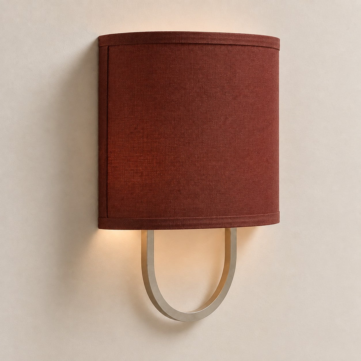 Nolvara wall light - Red shade with Antique Brass finish