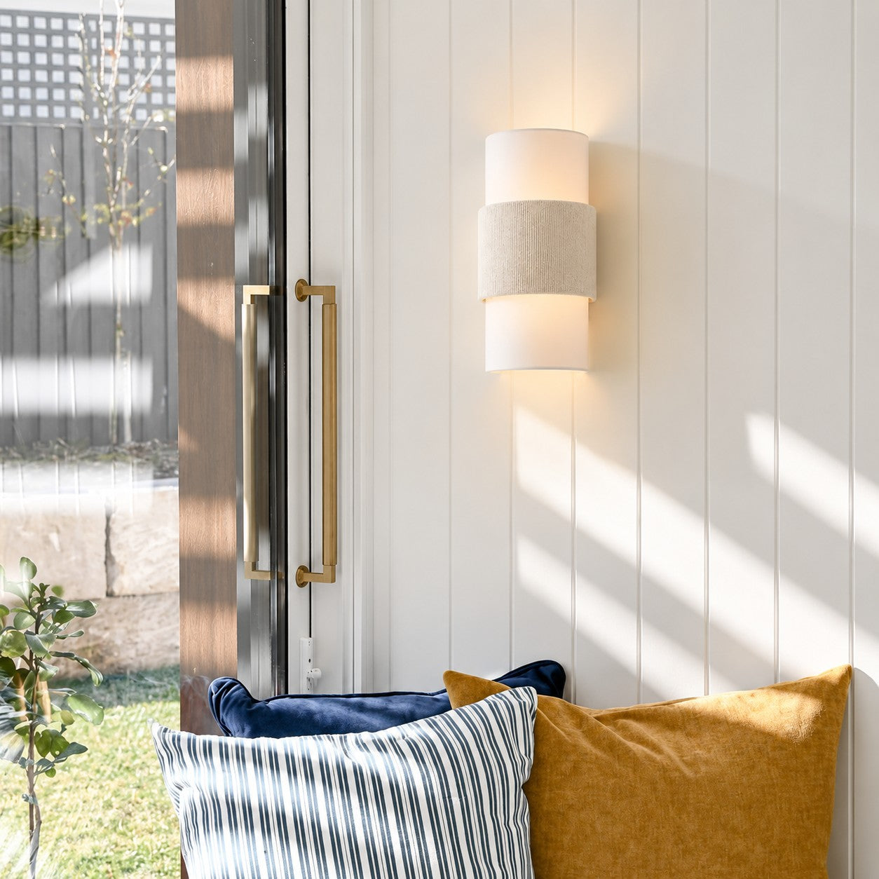 Freya Nordic Minimalist Linen Cylindrical Wall Light for Bedroom and Hallway