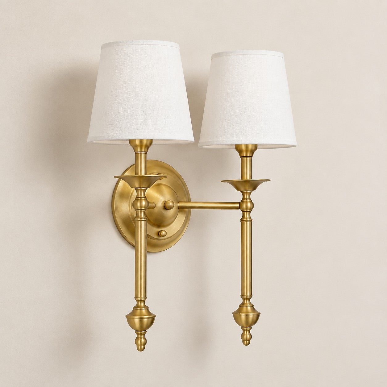 Arcuma 2 Heads Vintage Brass White