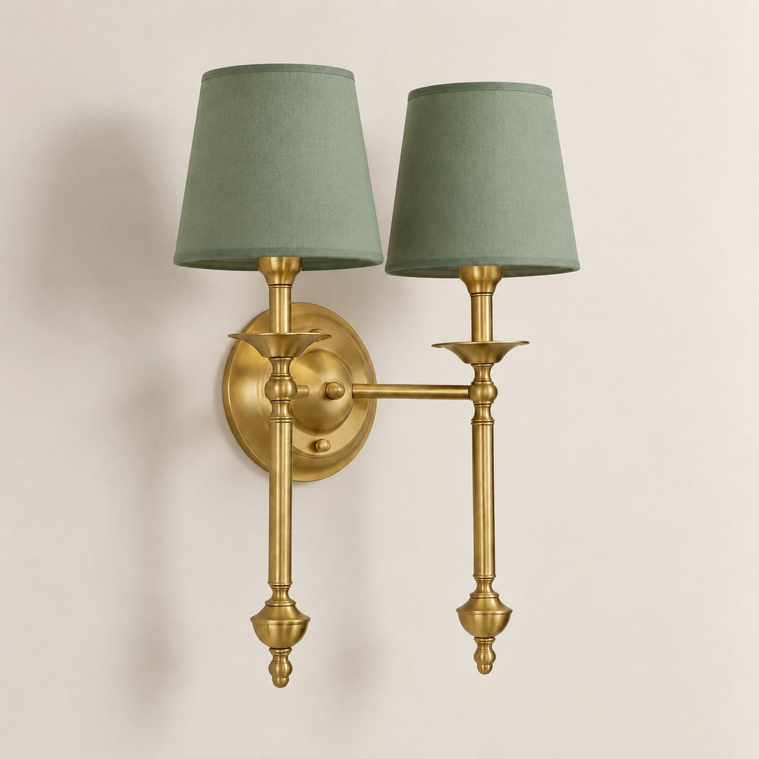 Arcuma 2 Heads Vintage Brass Sage Green