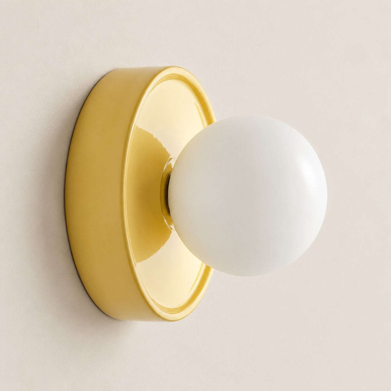 Ceramic Globe Wall Sconce – Opal Glass Bedside Light