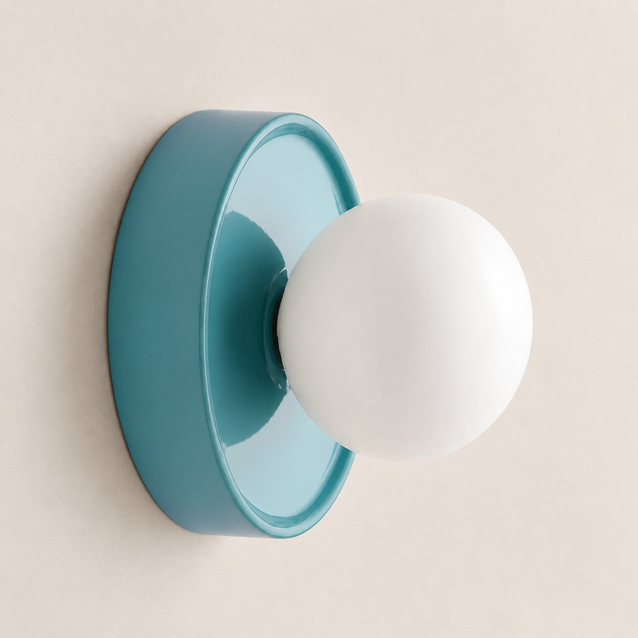 Ceramic Globe Wall Sconce – Opal Glass Bedside Light