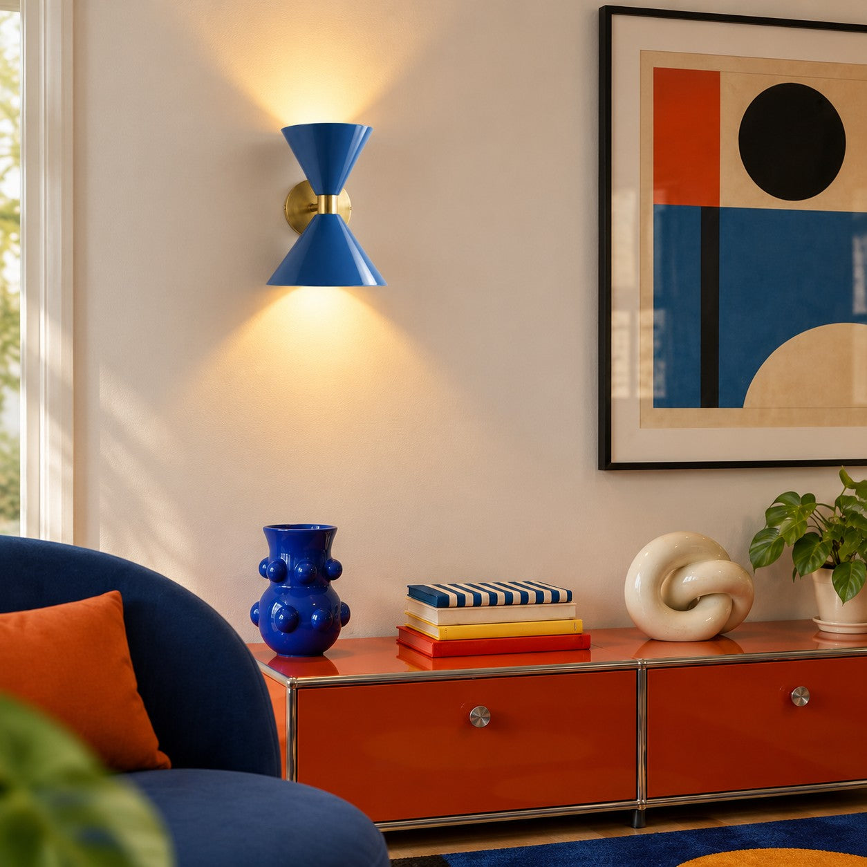 Clancy colorful cone wall sconce