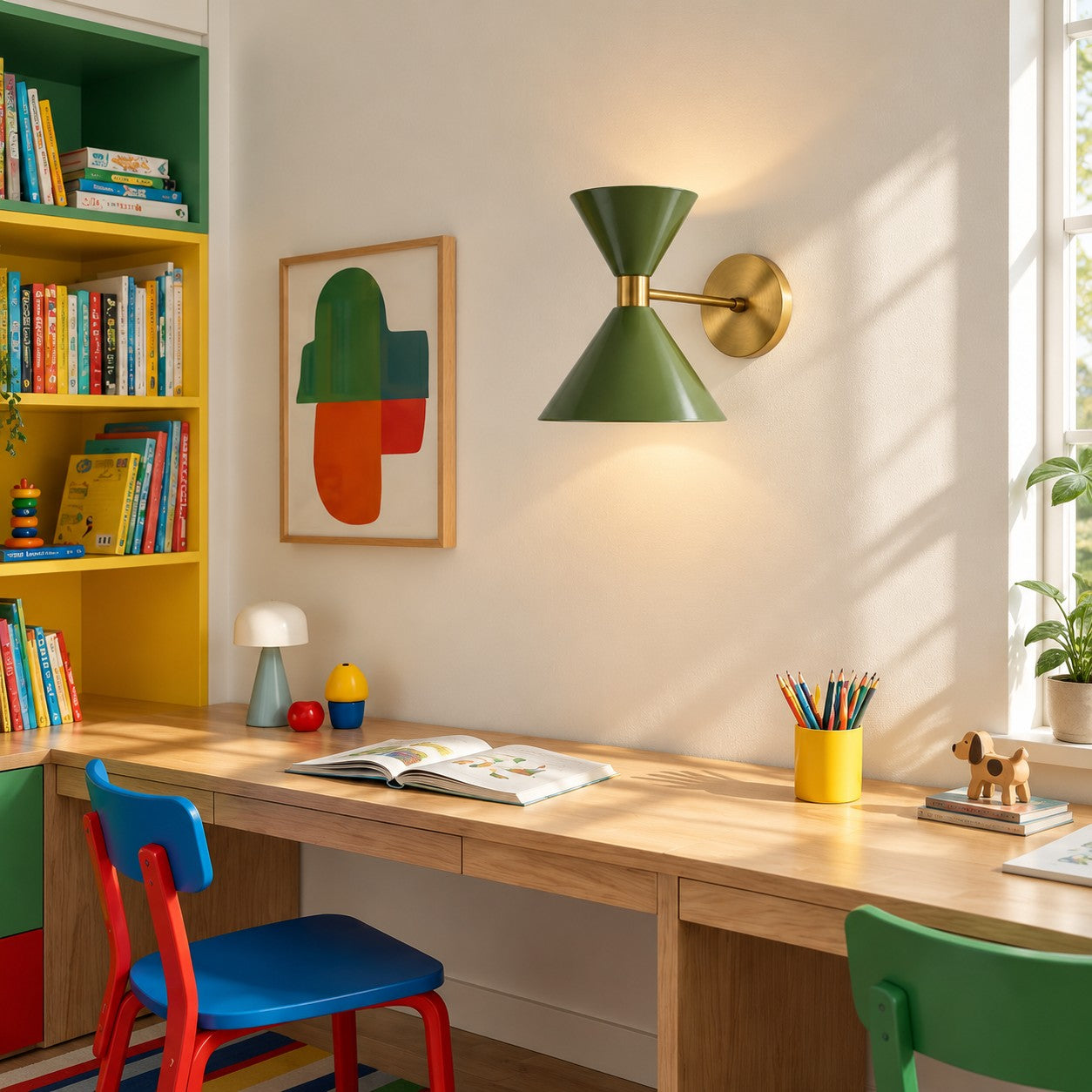 Clancy colorful cone wall sconce