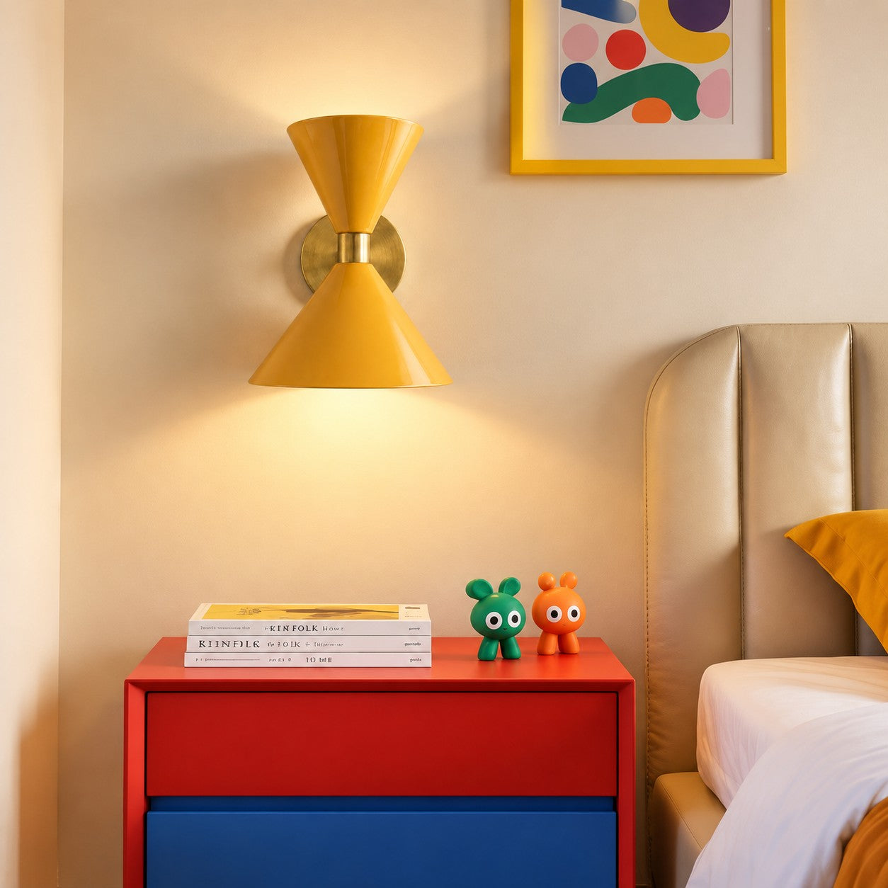 Clancy colorful cone wall sconce