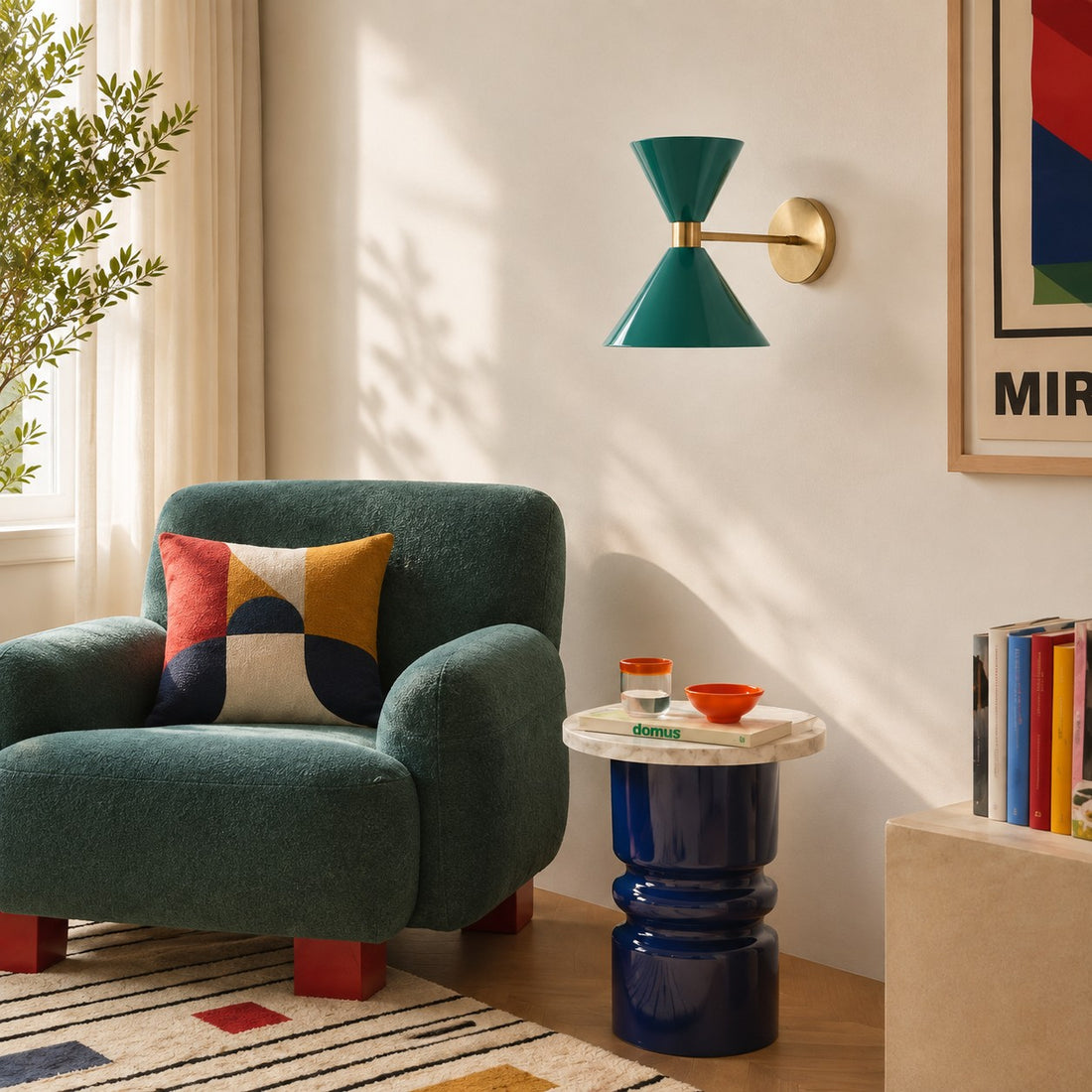 Clancy colorful cone wall sconce
