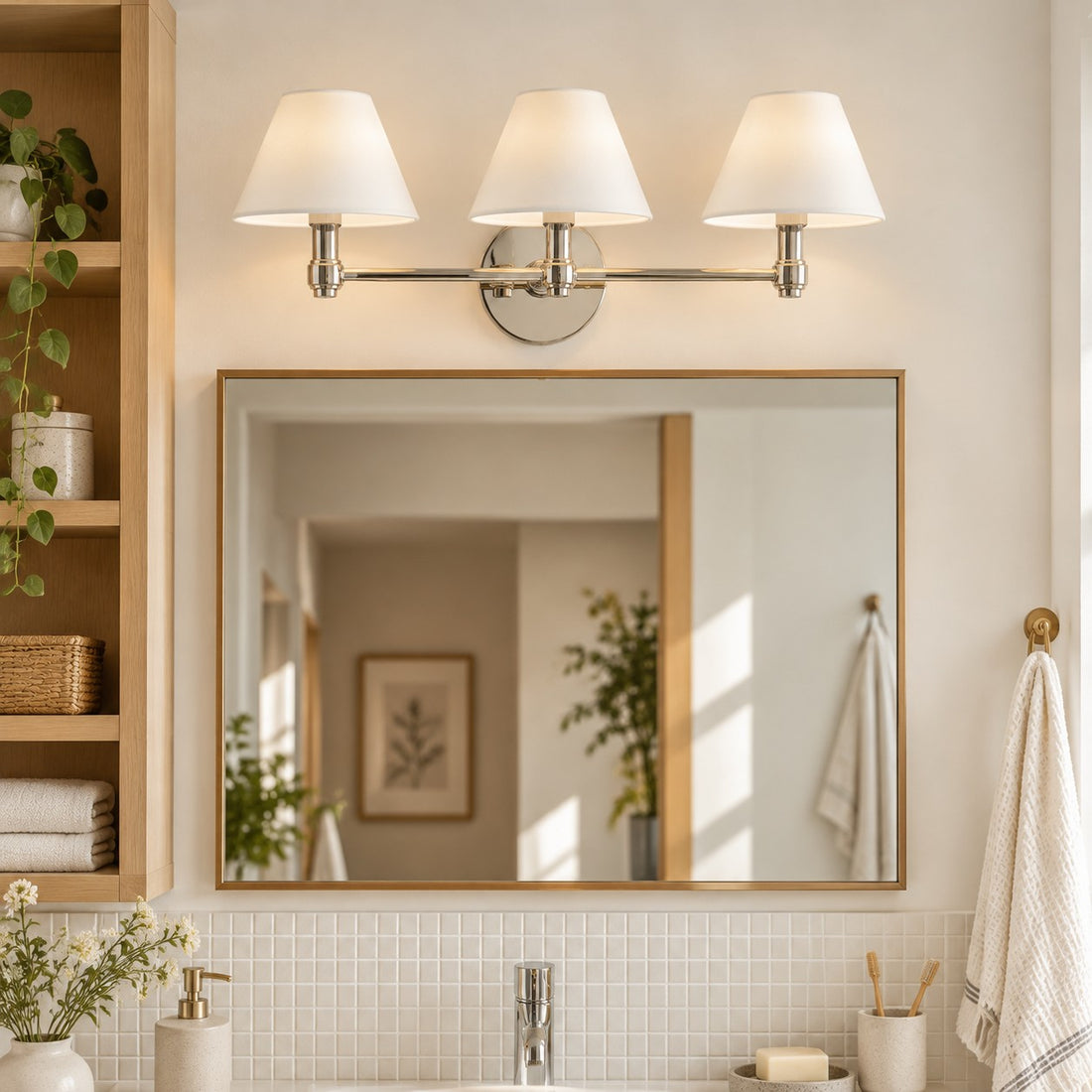Roven Metal Wall Sconce – Sleek Metal Single or Triple Sconce for Vanity or Bathroom