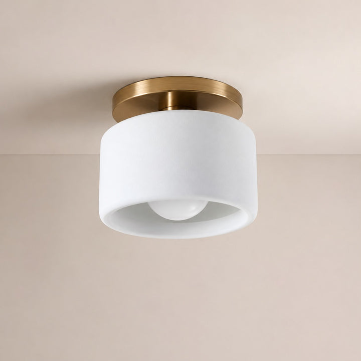 Cerova Modern Porcelain Flush Mount Ceiling Light– Elegant Ivory Shade