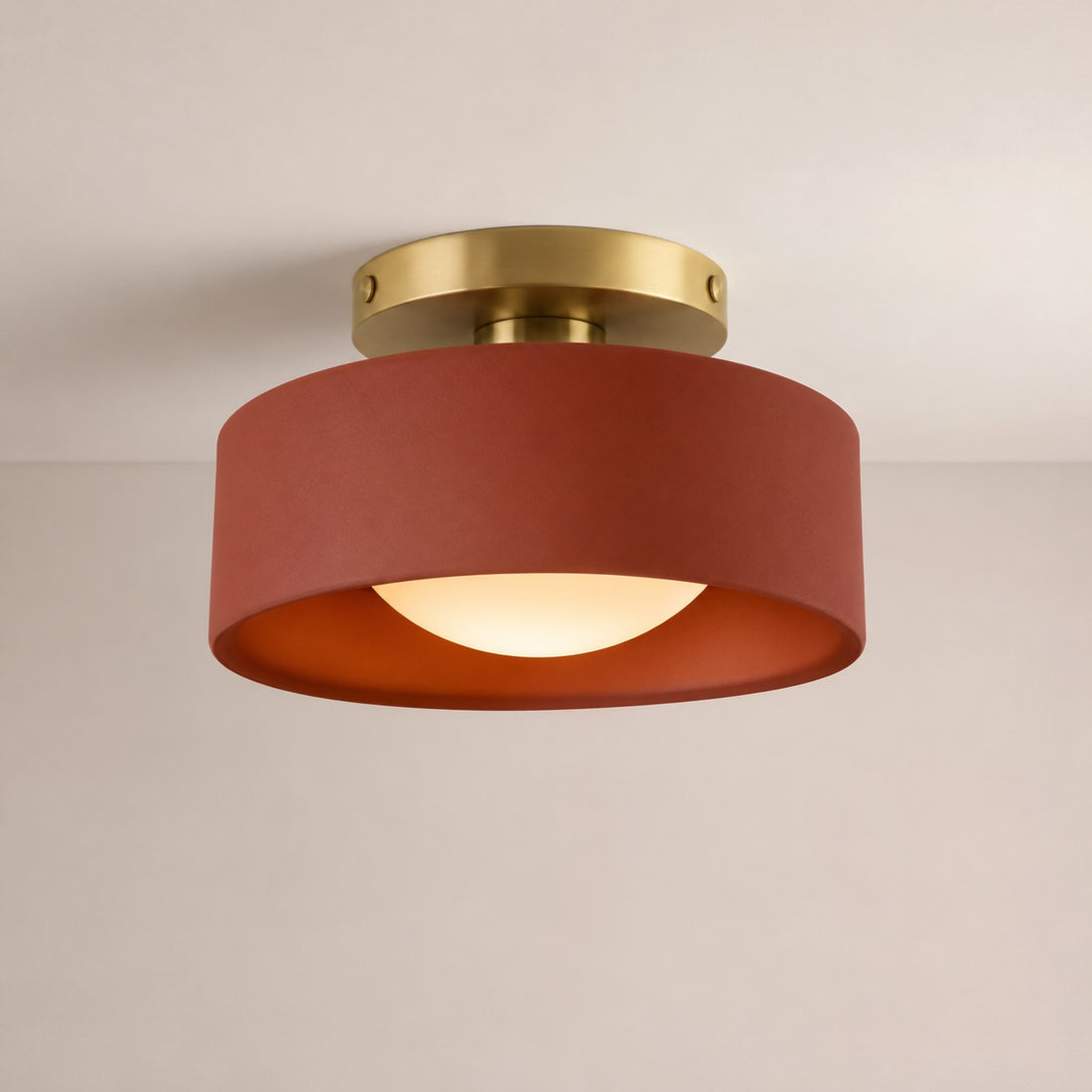 Cerova Modern Porcelain Flush Mount Ceiling Light– Elegant Ivory Shade