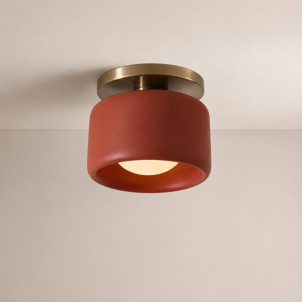 Cerova Modern Porcelain Flush Mount Ceiling Light– Elegant Ivory Shade