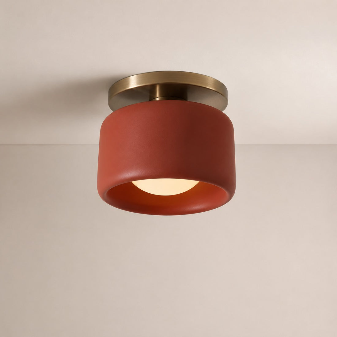 Cerova Modern Porcelain Flush Mount Ceiling Light– Elegant Ivory Shade