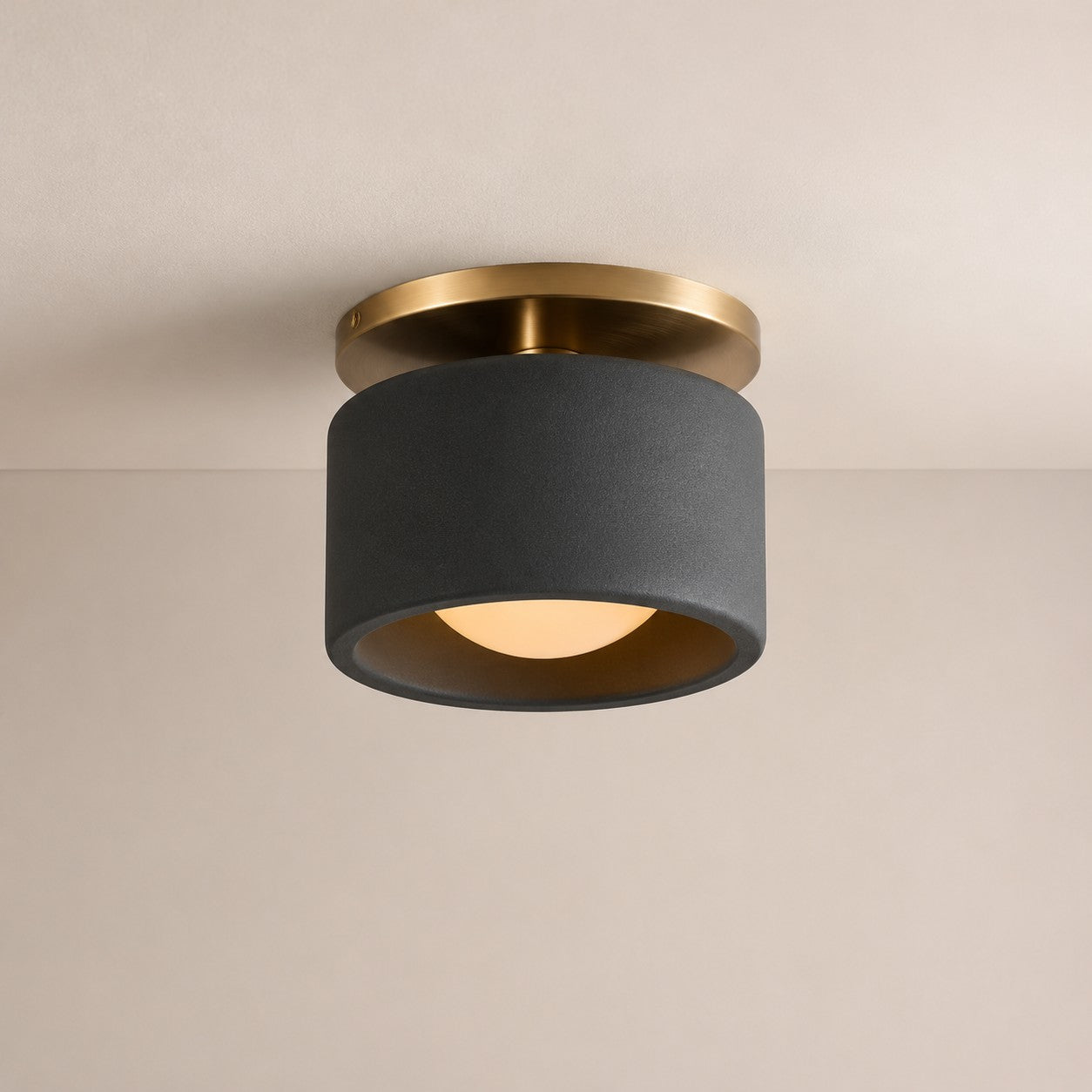 Cerova Modern Porcelain Flush Mount Ceiling Light– Elegant Ivory Shade