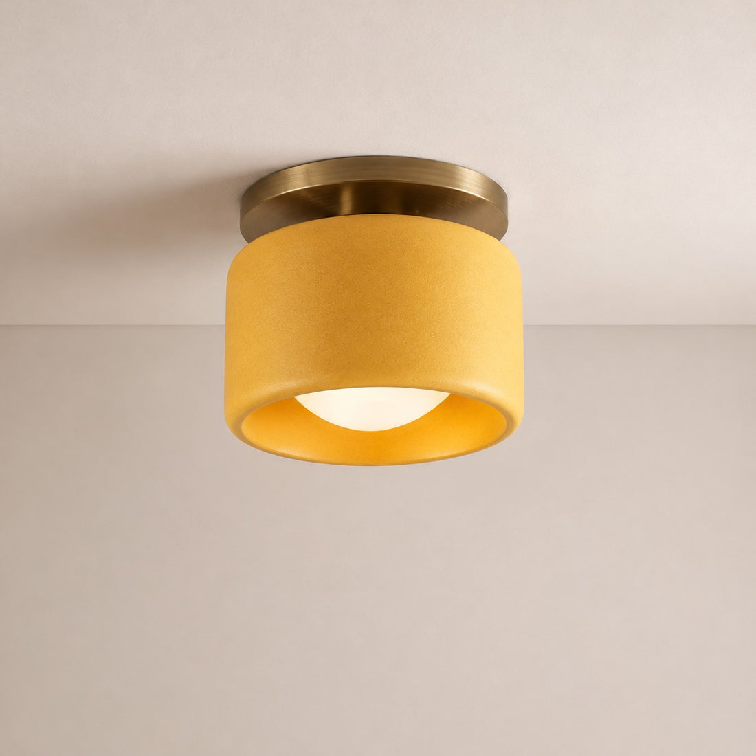 Cerova Modern Porcelain Flush Mount Ceiling Light– Elegant Ivory Shade