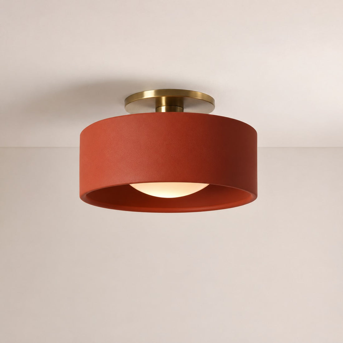 Cerova Modern Porcelain Flush Mount Ceiling Light– Elegant Ivory Shade