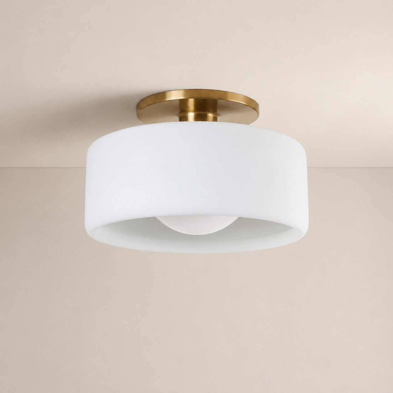 Cerova Modern Porcelain Flush Mount Ceiling Light– Elegant Ivory Shade