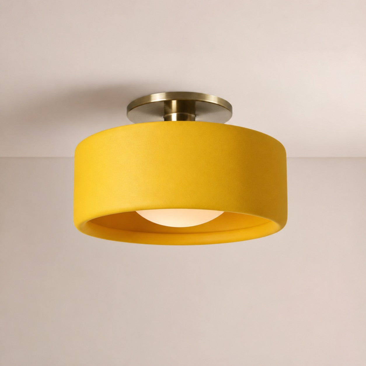 Cerova Modern Porcelain Flush Mount Ceiling Light– Elegant Ivory Shade