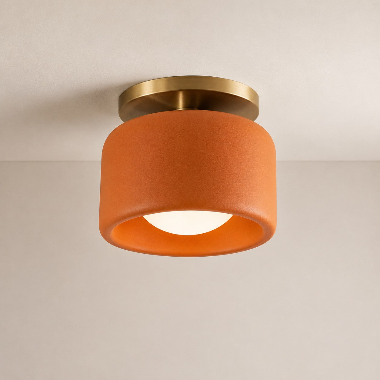 Cerova Modern Porcelain Flush Mount Ceiling Light– Elegant Ivory Shade