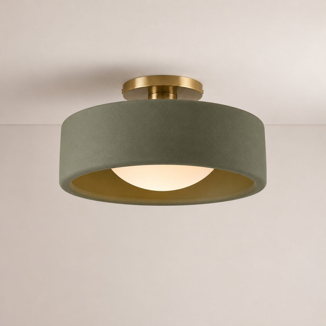 Cerova Modern Porcelain Flush Mount Ceiling Light– Elegant Ivory Shade