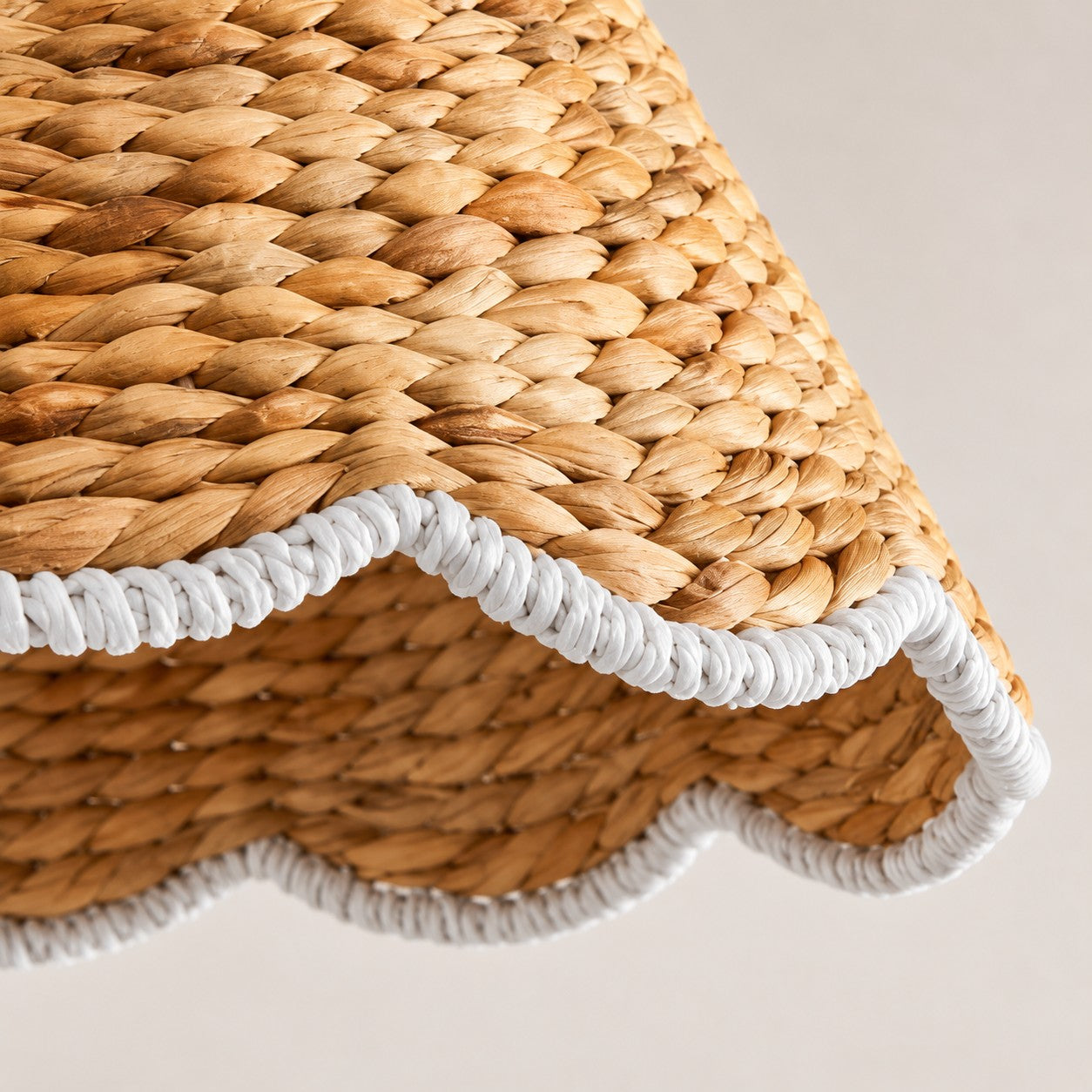 Ruvest Farmhouse Flush Mount Ceiling Light - Scallop Rattan for Warm Interiors