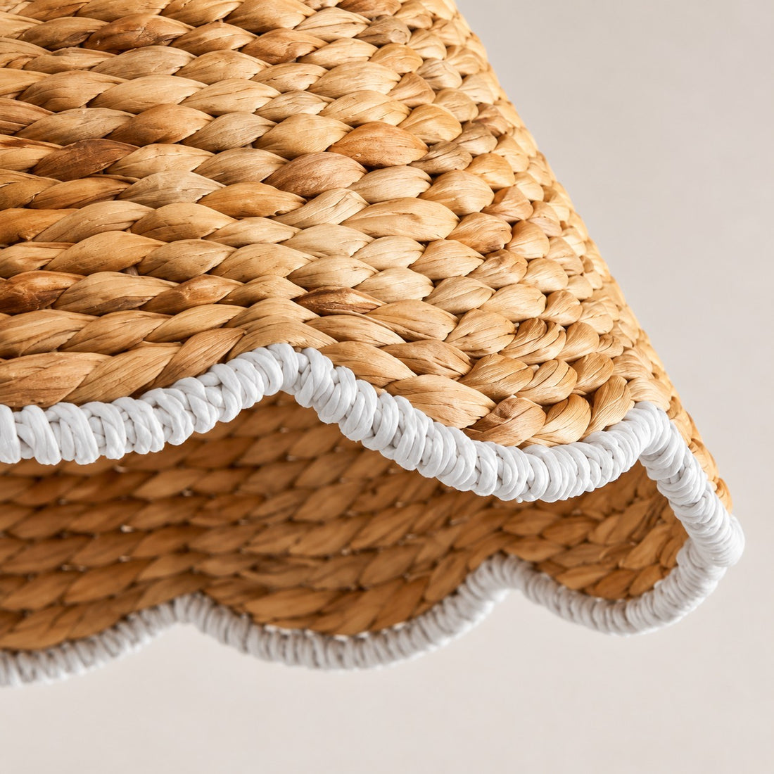 Ruvest Farmhouse Flush Mount Ceiling Light - Scallop Rattan for Warm Interiors