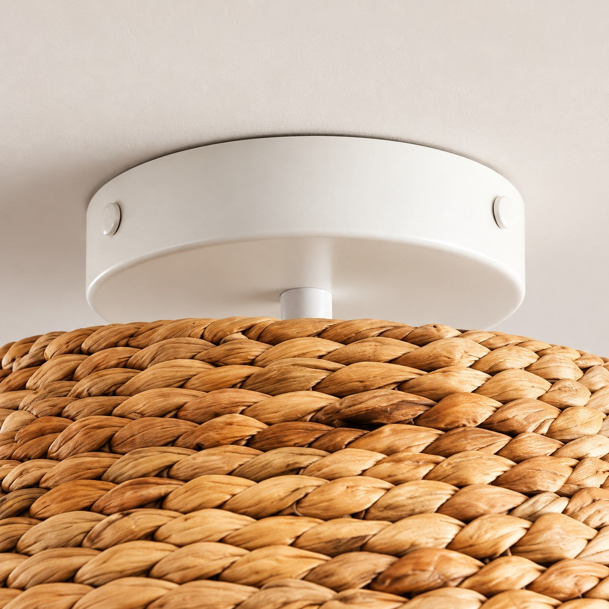 Ruvest Farmhouse Flush Mount Ceiling Light - Scallop Rattan for Warm Interiors