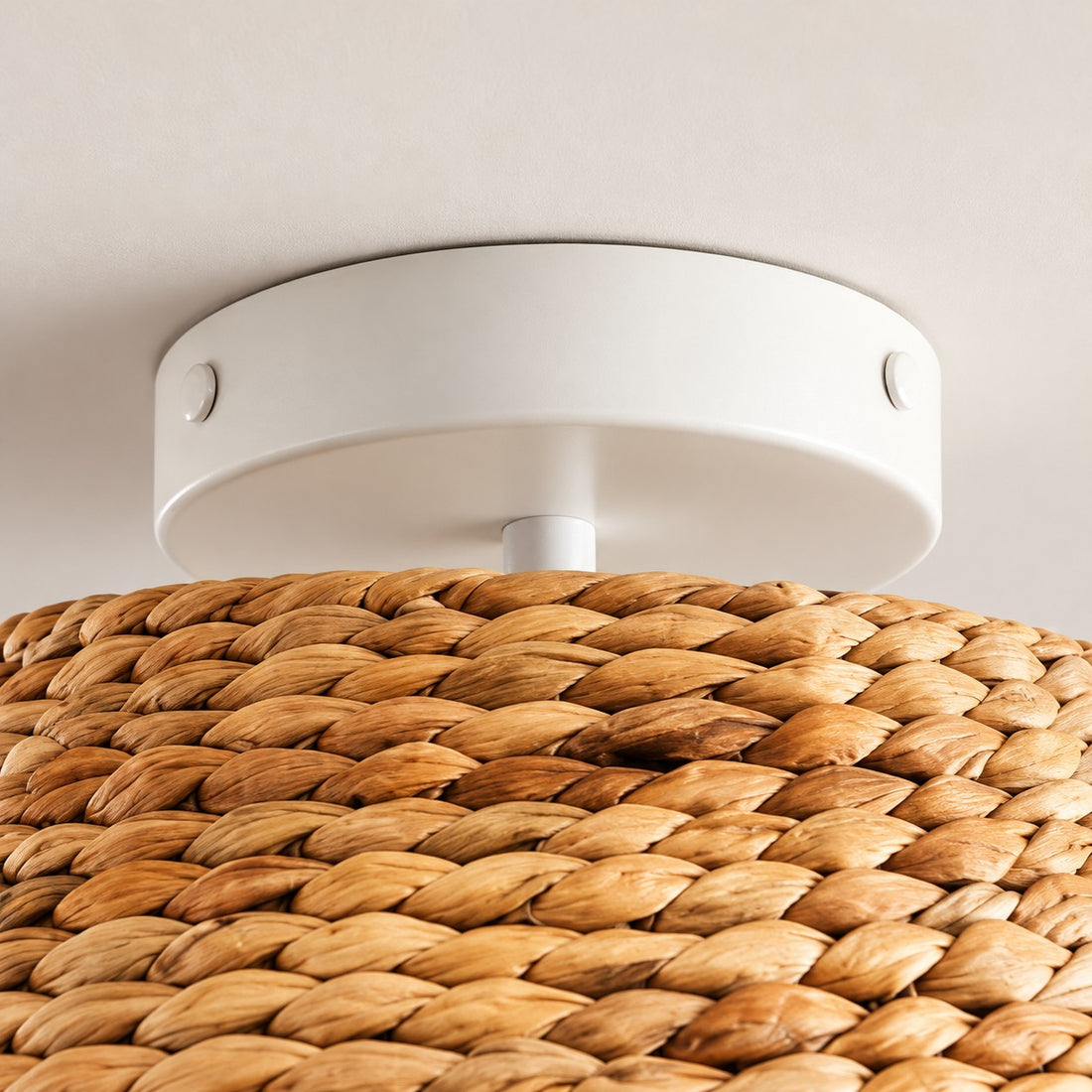 Ruvest Farmhouse Flush Mount Ceiling Light - Scallop Rattan for Warm Interiors