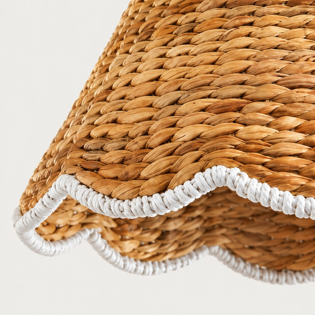 Ruvest Farmhouse Flush Mount Ceiling Light - Scallop Rattan for Warm Interiors