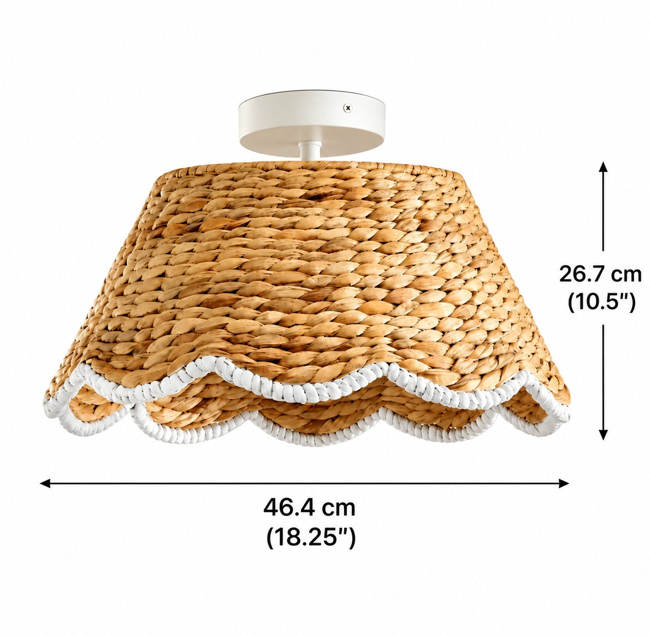 Ruvest Farmhouse Flush Mount Ceiling Light - Scallop Rattan for Warm Interiors