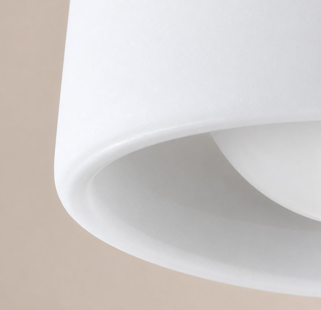 Cerova Modern Porcelain Flush Mount Ceiling Light– Elegant Ivory Shade