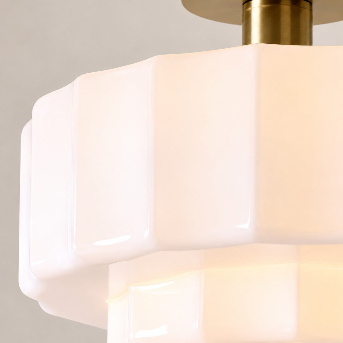 Vexrona Tiered Glass Shade Flush Mount – Contemporary Lighting for Bedrooms and Hallways