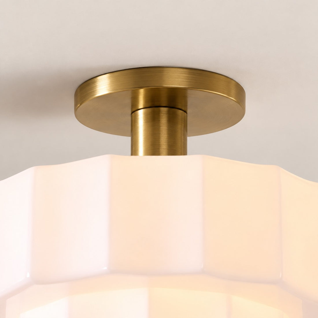 Vexrona Tiered Glass Shade Flush Mount – Contemporary Lighting for Bedrooms and Hallways