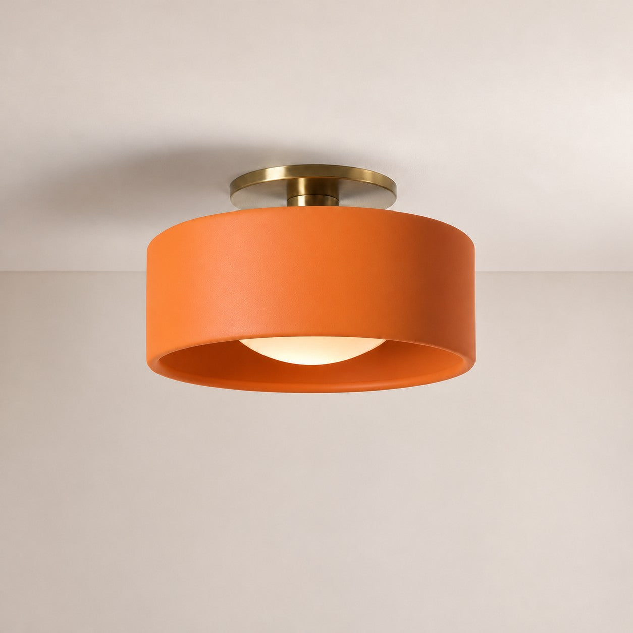 Cerova Modern Porcelain Flush Mount Ceiling Light– Elegant Ivory Shade
