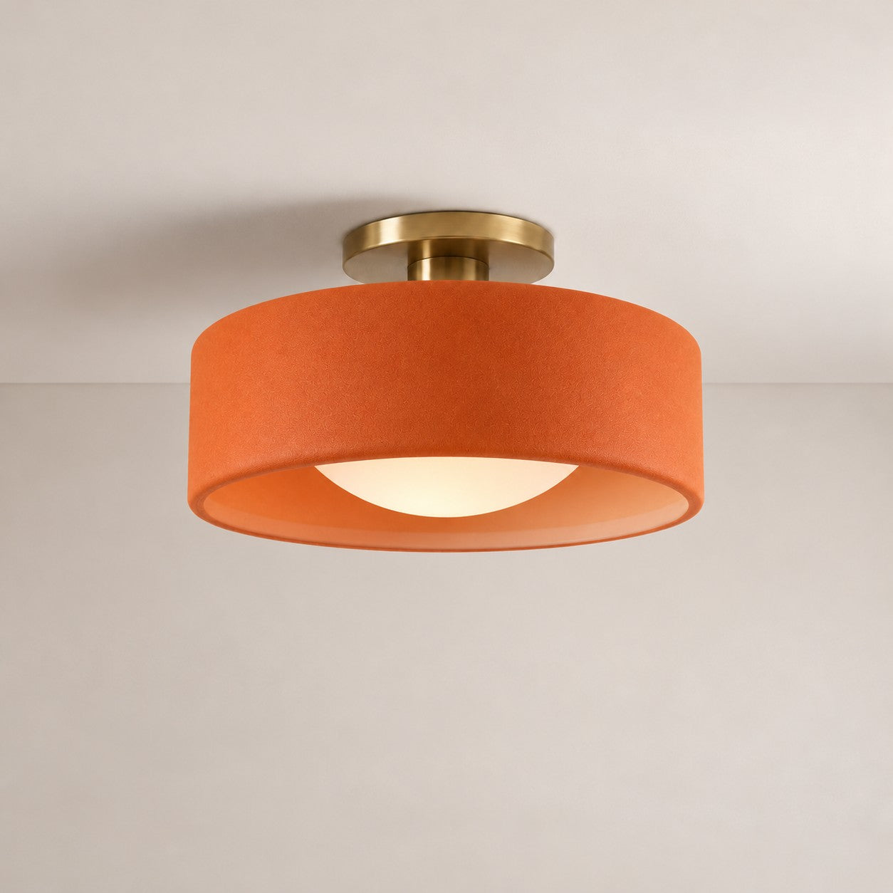 Cerova Modern Porcelain Flush Mount Ceiling Light– Elegant Ivory Shade