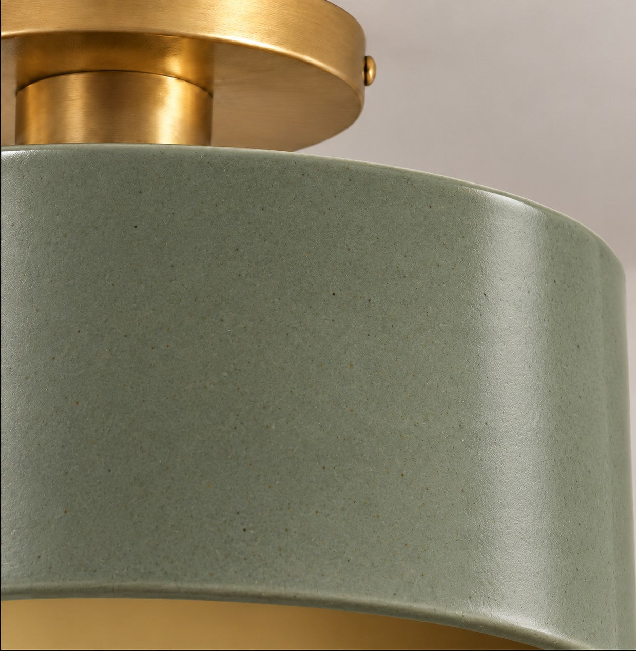Cerova Modern Porcelain Flush Mount Ceiling Light– Elegant Ivory Shade
