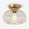 Lurex Stained Pattern Glass Flush Mount Ceiling Light - Engraved Design and Decorative Indoor Lighting