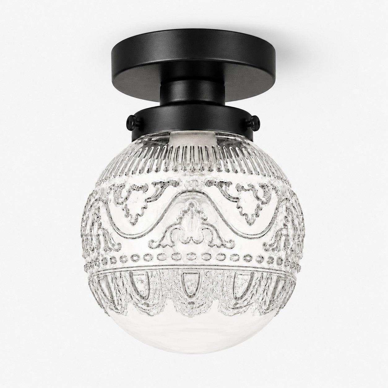 Naveliro Sphere Glass Flush Mount Ceiling Light - Timeless Design for Living Room and Kitchen