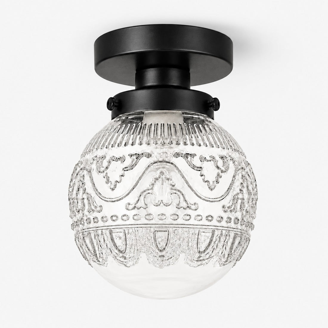 Naveliro Sphere Glass Flush Mount Ceiling Light - Timeless Design for Living Room and Kitchen