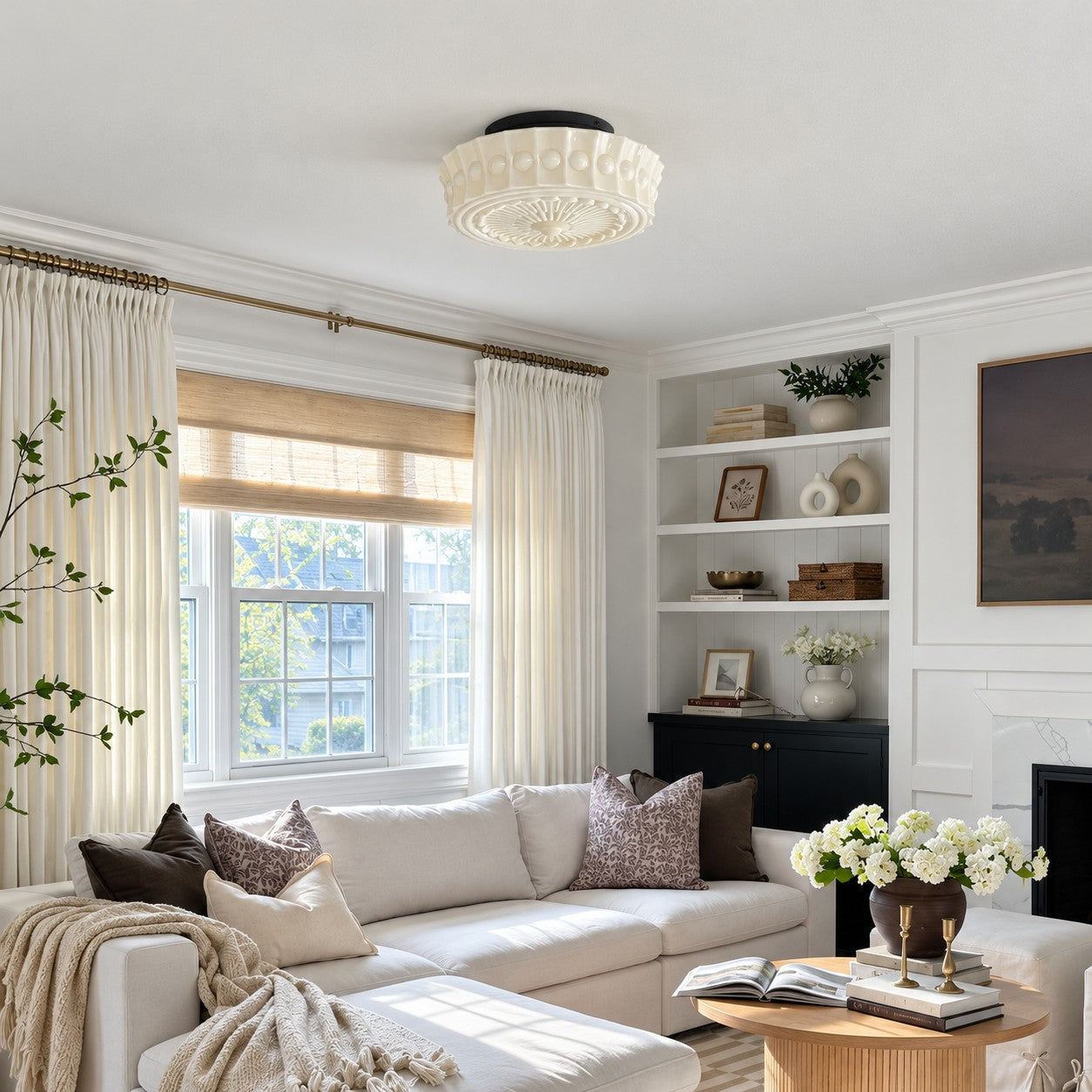Rigidus Curved Ceiling Light - Minimalist Glass for Living Rooms and Hallways