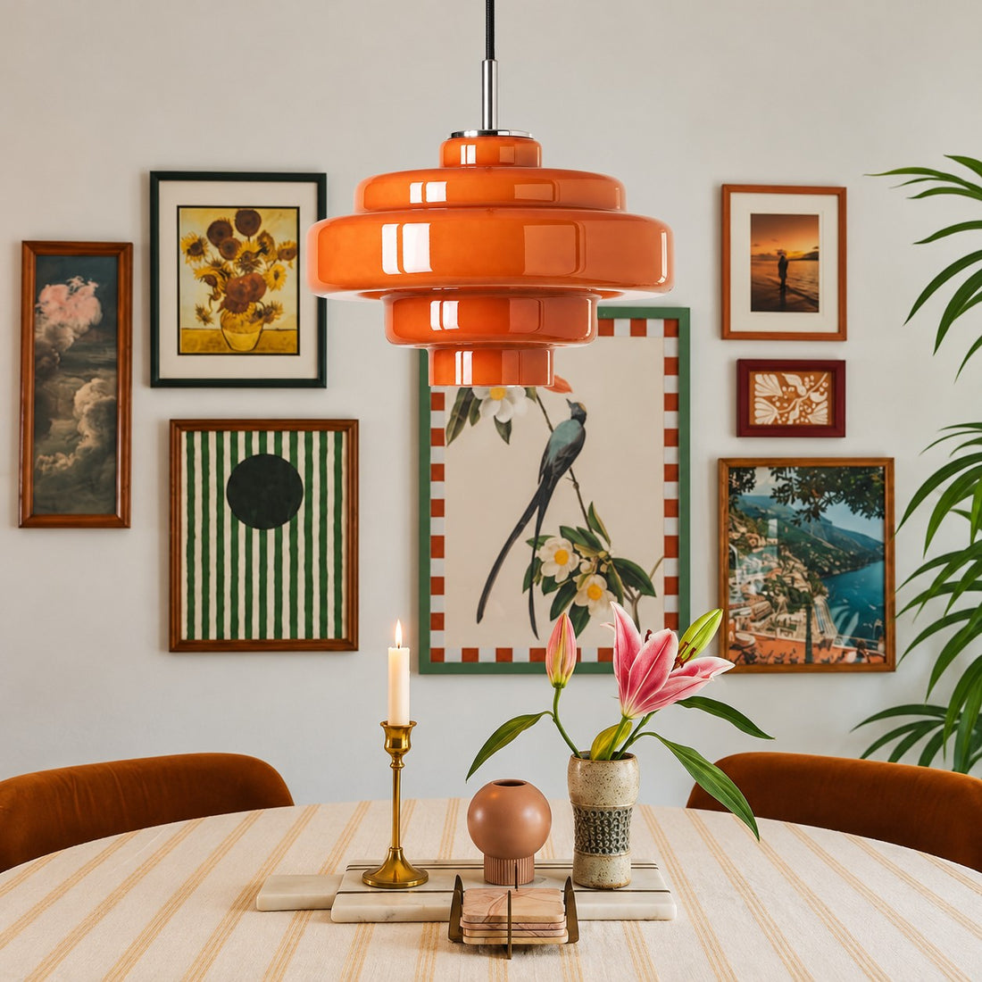 Koloro Millie Glass Pendant Light - Retro Style with Modern Elegance