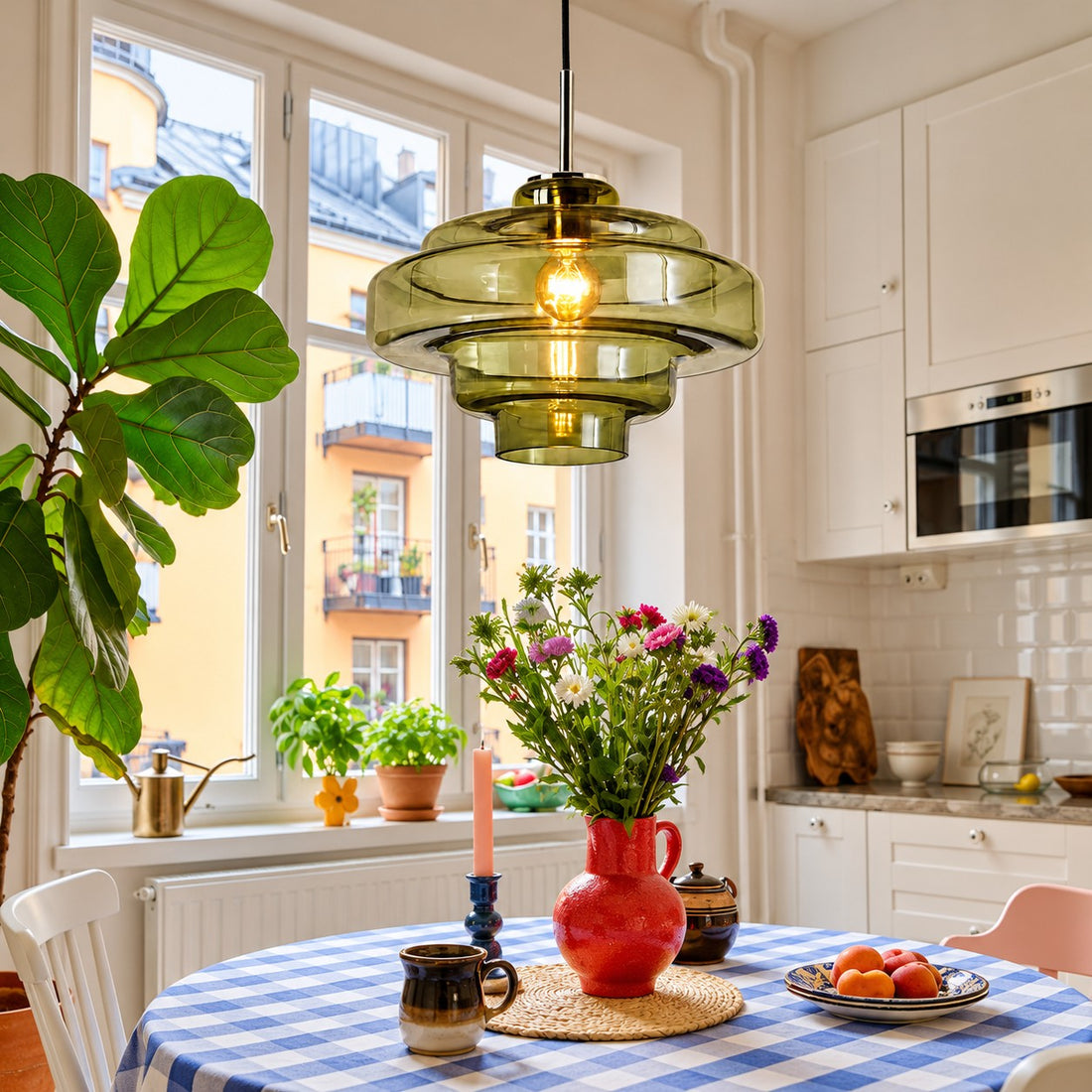Koloro Millie Glass Pendant Light - Retro Style with Modern Elegance
