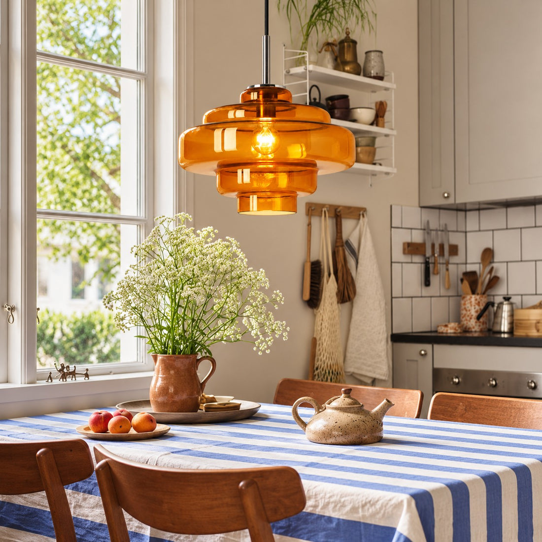 Koloro Millie Glass Pendant Light - Retro Style with Modern Elegance