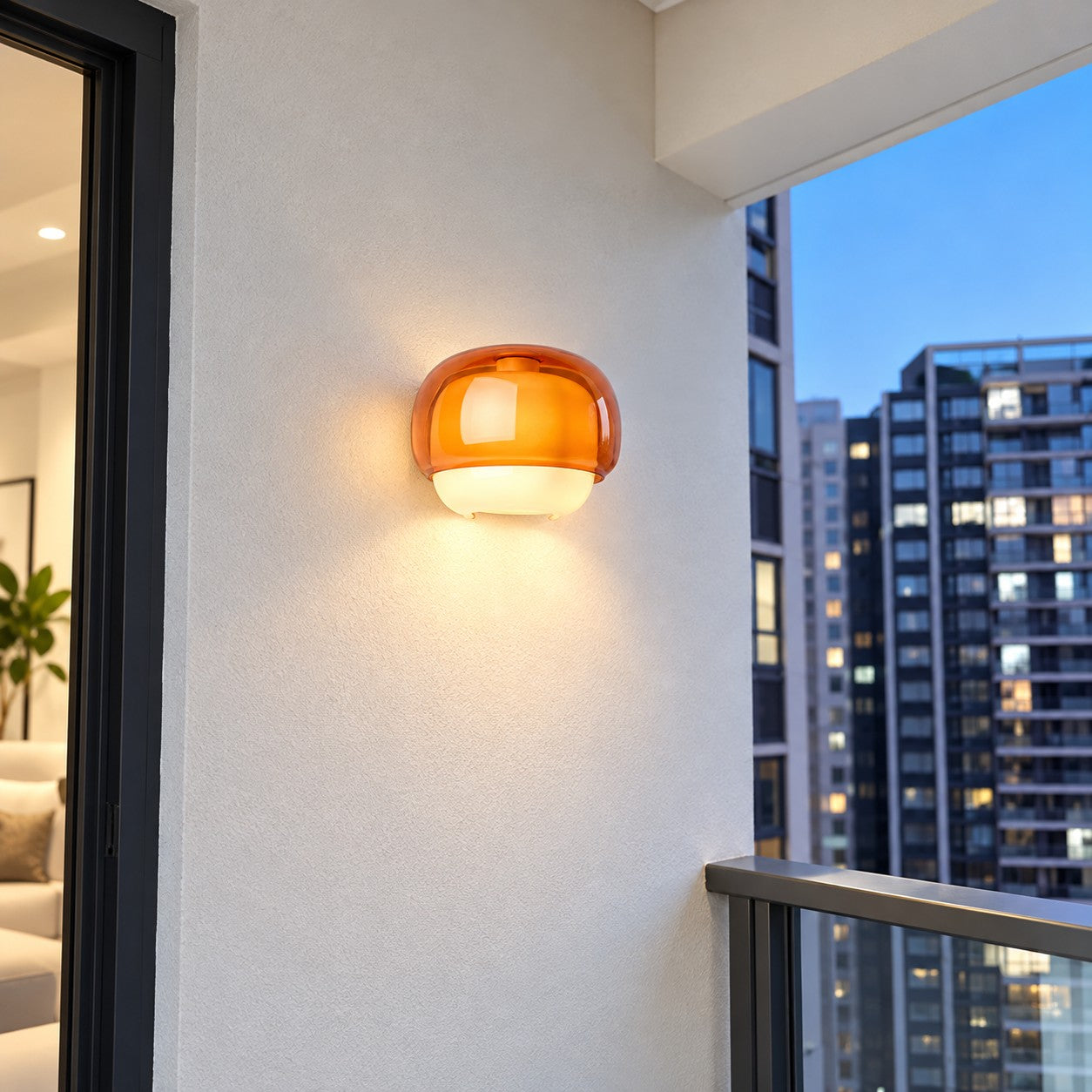 Clinco Colored Modern Vintage Glass Wall Lamp - Soft Mushroom Glow
