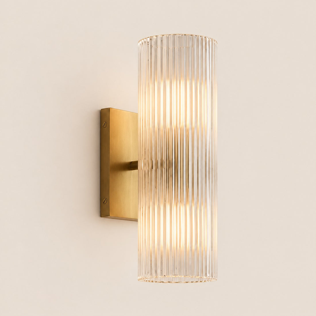 Wolvina Natural Marble Tube Sconce with Sleek Metal Details