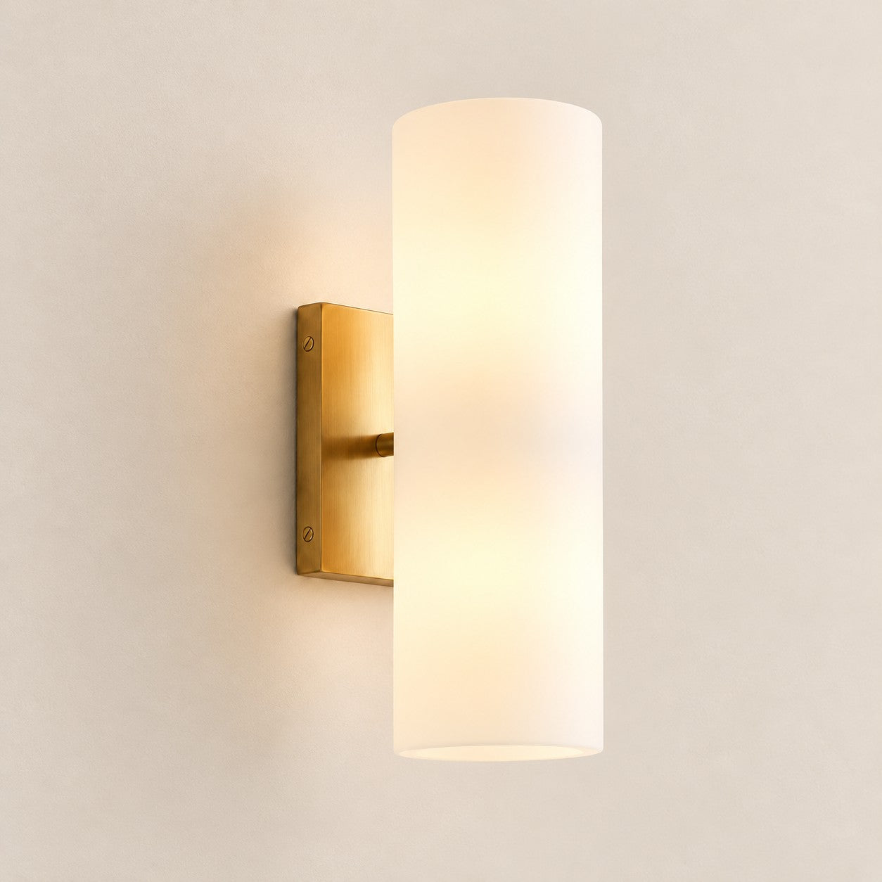 Wolvina Natural Marble Tube Sconce with Sleek Metal Details