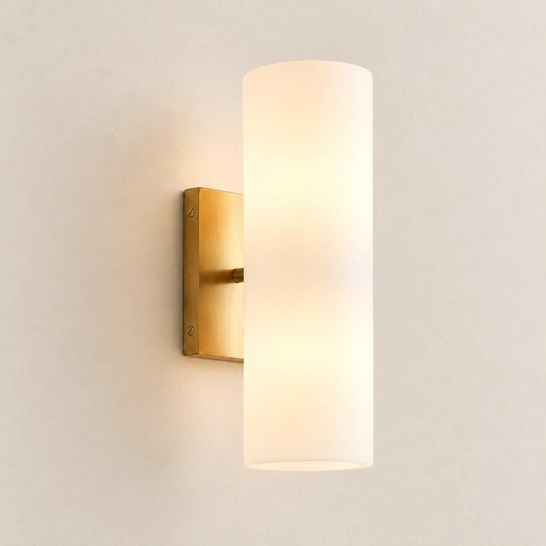 Wolvina Natural Marble Tube Sconce with Sleek Metal Details