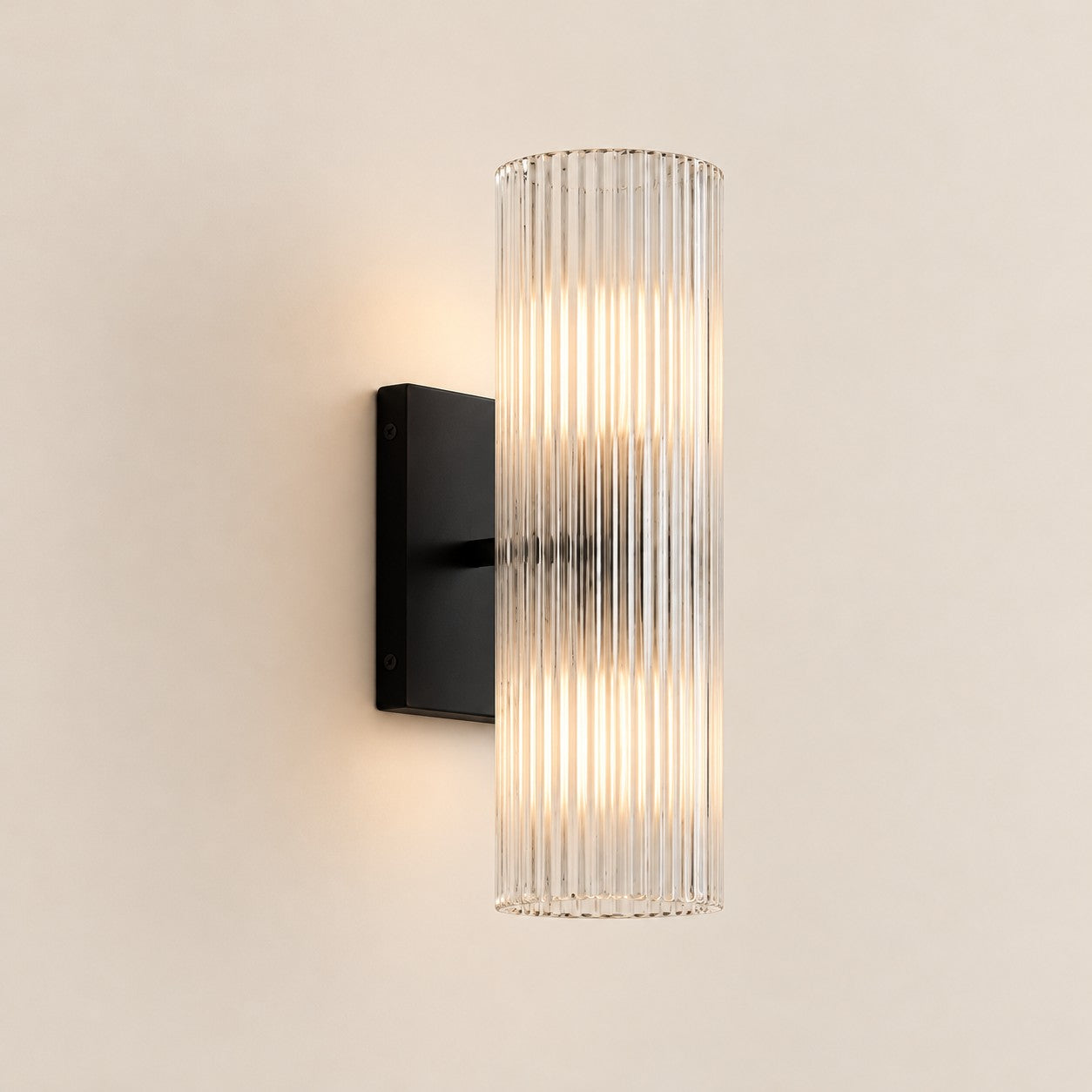 Wolvina Natural Marble Tube Sconce with Sleek Metal Details